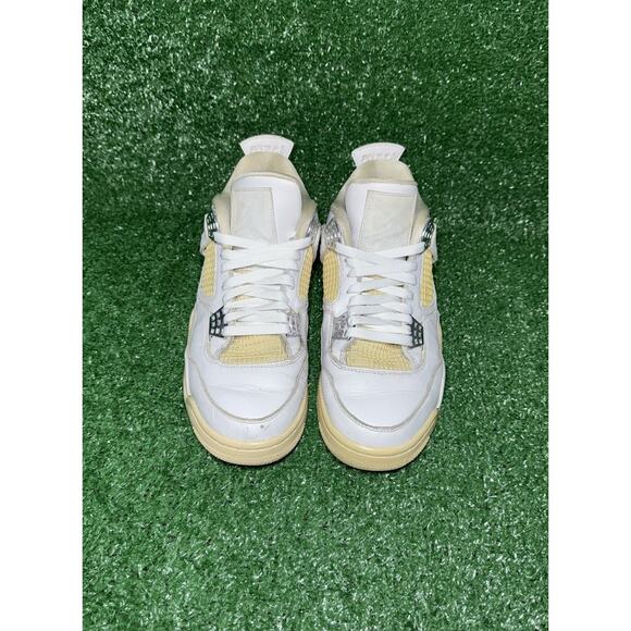 Nike Jordan‎ 4 Retro Pure Money Men’s Size 9.5 308497-100 Vintage White Sneakers - Picture 5 of 10
